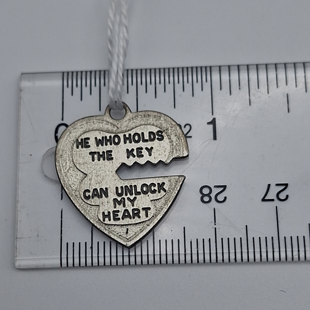 Vintage Sterling Silver 925 Heart Pendant Charm 2.67g 1" - Picture 3 of 6
